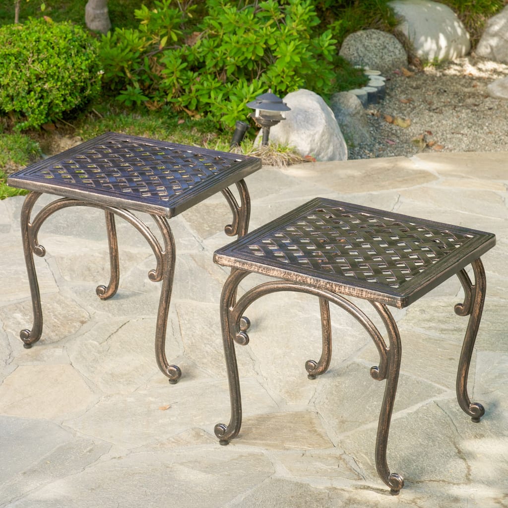 Mckinley Cast Outdoor End Table (Set of 2) by Christopher Knight Home