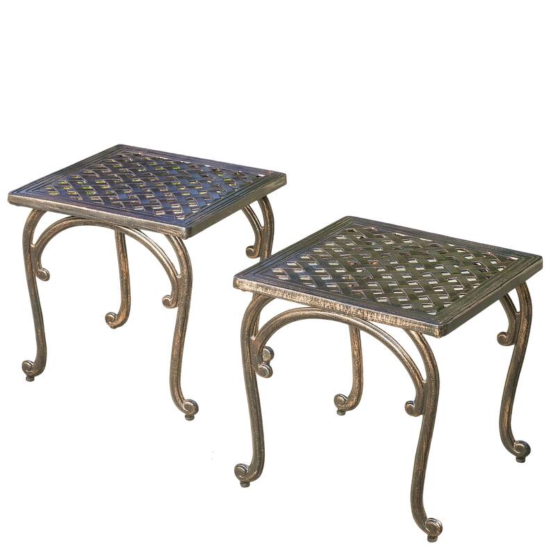 Mckinley Cast Outdoor End Table (Set of 2) by Christopher Knight Home - Copper