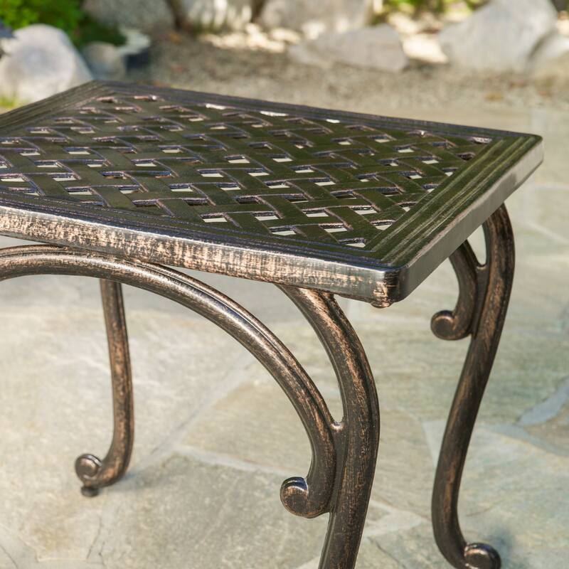 Mckinley Cast Outdoor End Table (Set of 2) by Christopher Knight Home