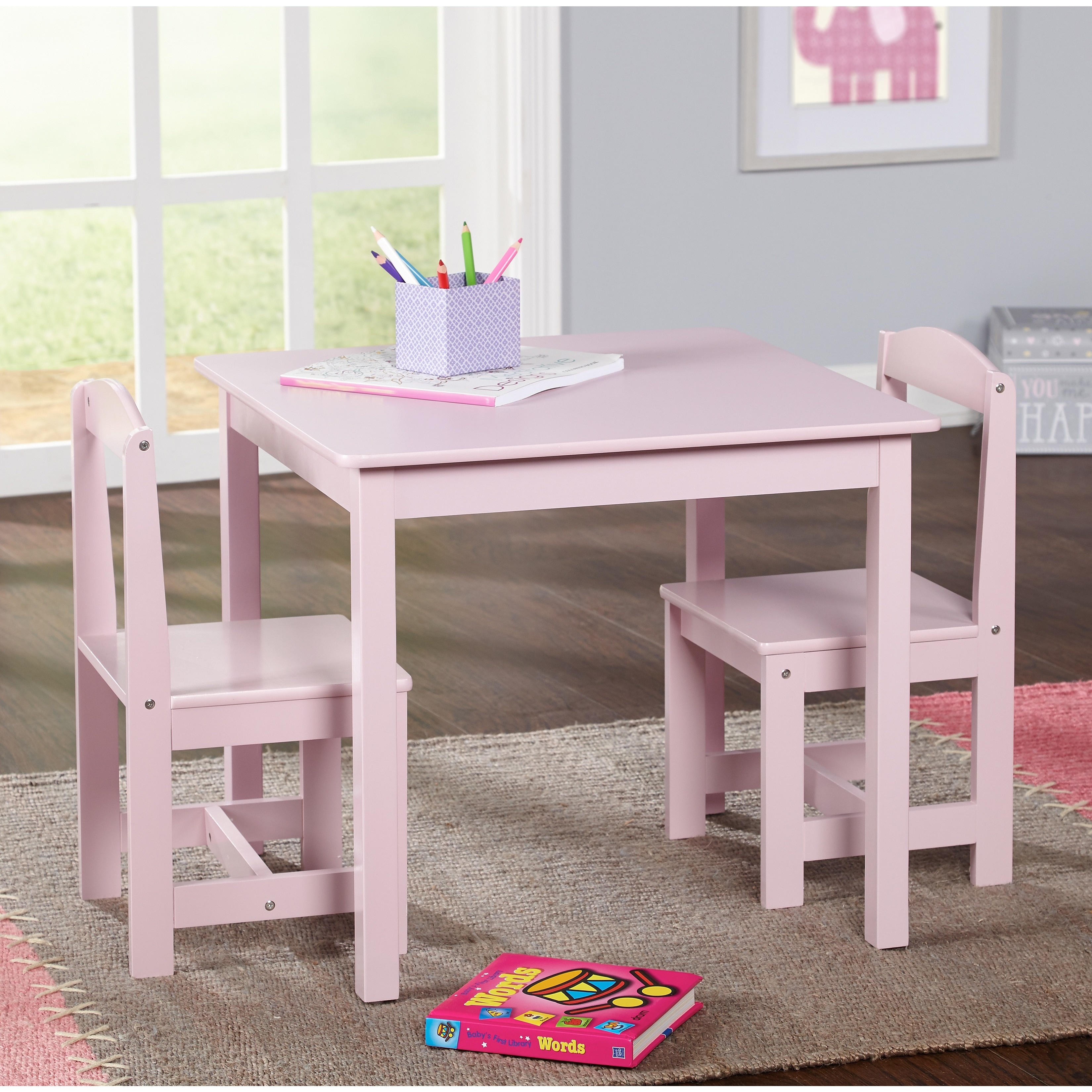 Pink 3 piece Hayden Kids Table/ Chair Set