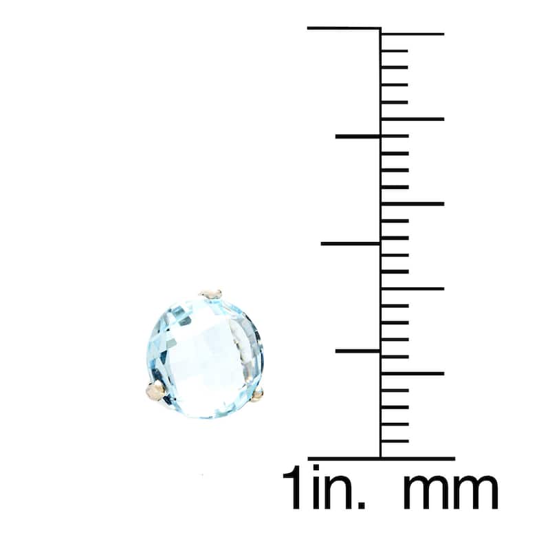Kabella 14k Gold Blue or White Topaz Birthstone Briolette Stud Earrings
