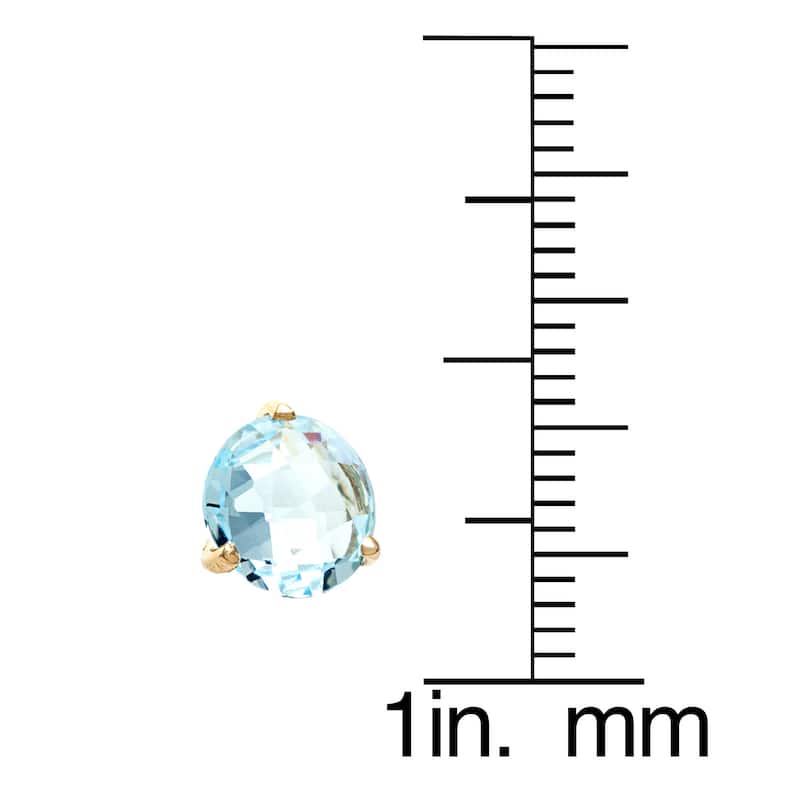 Kabella 14k Gold Blue or White Topaz Birthstone Briolette Stud Earrings