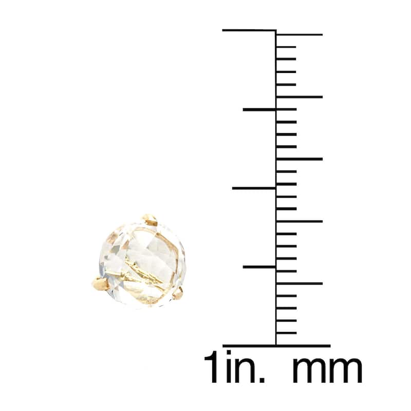 Kabella 14k Gold Blue or White Topaz Birthstone Briolette Stud Earrings