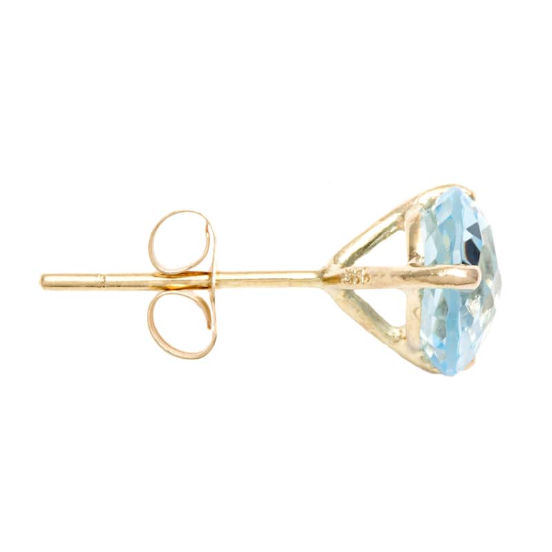 Kabella 14k Gold Blue or White Topaz Birthstone Briolette Stud Earrings
