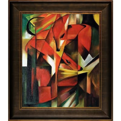 La Pastiche Franz Marc 'The Fox' Hand Painted Framed Canvas Art