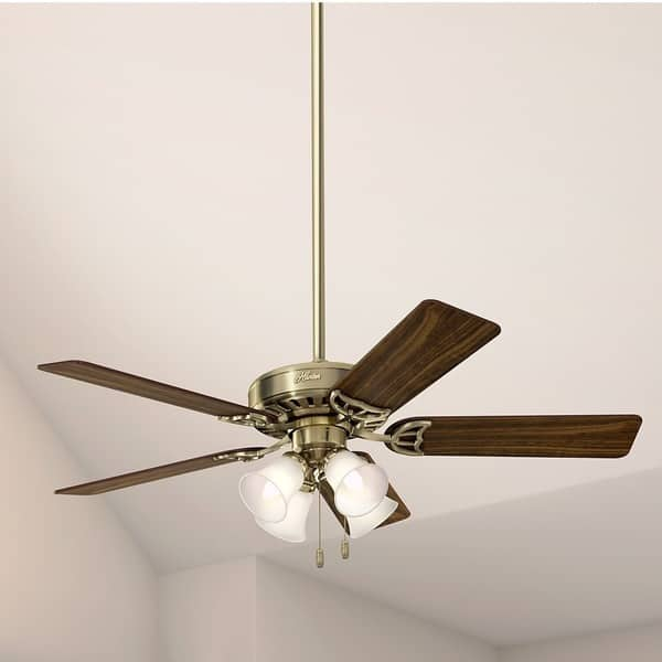 Shop Hunter Fan Studio Series 52 Inch Antique Brass Ceiling Fan