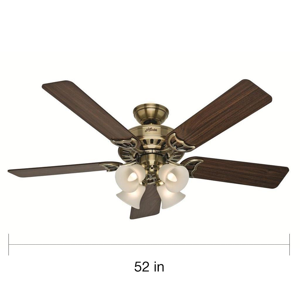 Hunter Fan Studio Series 52 Inch Antique Brass Ceiling Fan