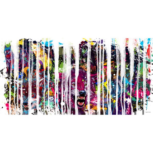 Shop Maxwell Dickson 'Wolf Pack' Modern Canvas Art (Set of 3) Free