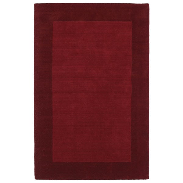 Borders Hand-Tufted Red Wool Rug - 9'6 x 13'