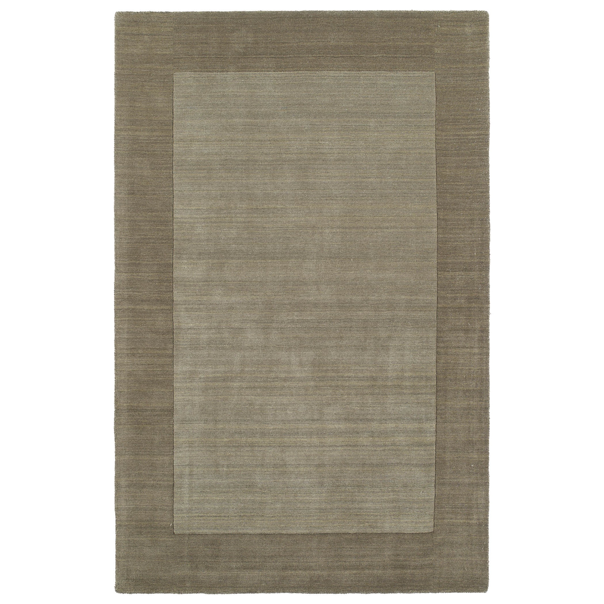 Borders Hand tufted Taupe Wool Rug (96 X 130)