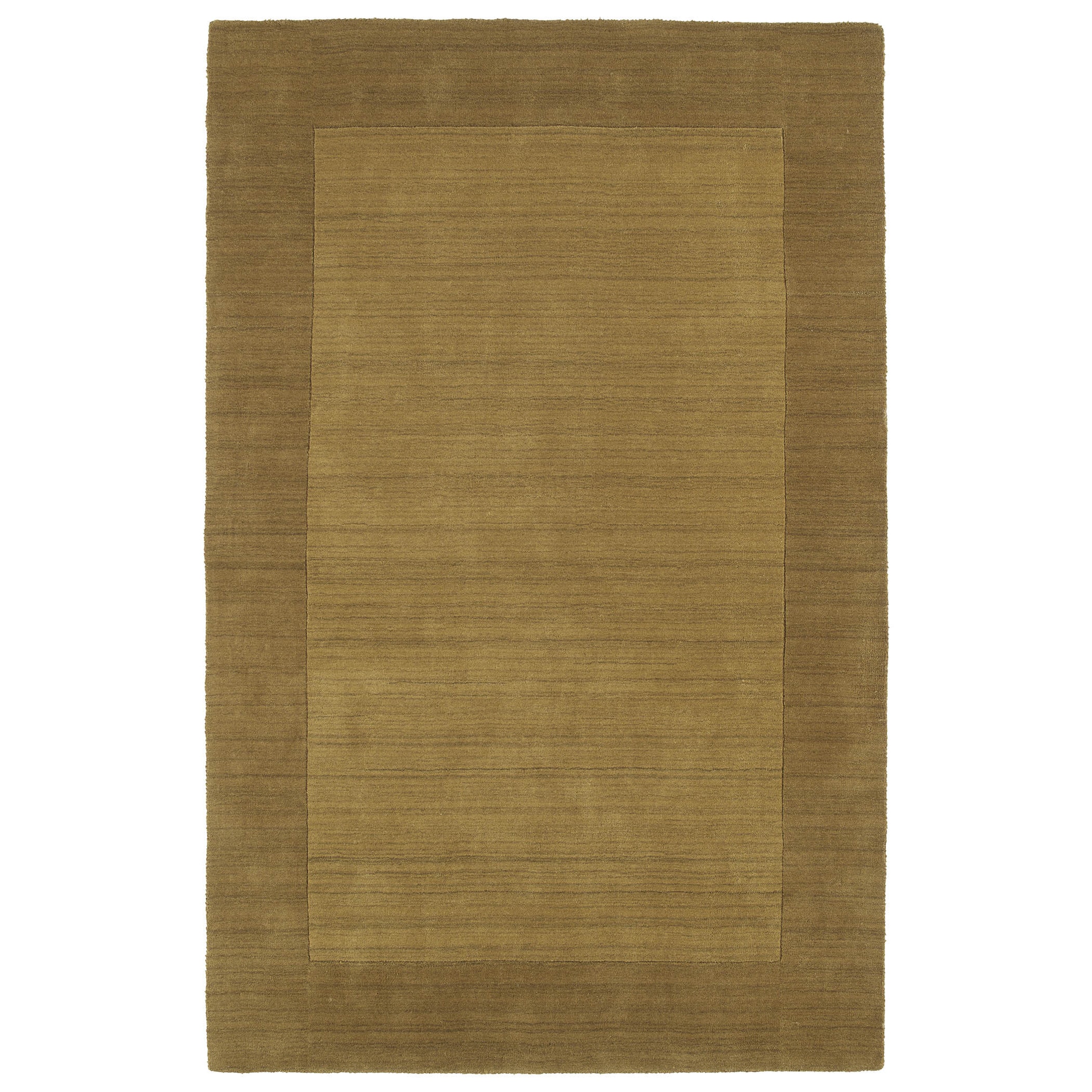 Borders Hand tufted Yellow Wool Rug (96 X 130)