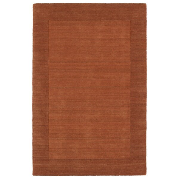 Borders Hand-Tufted Orange Wool Rug (9'6 x 13'0)