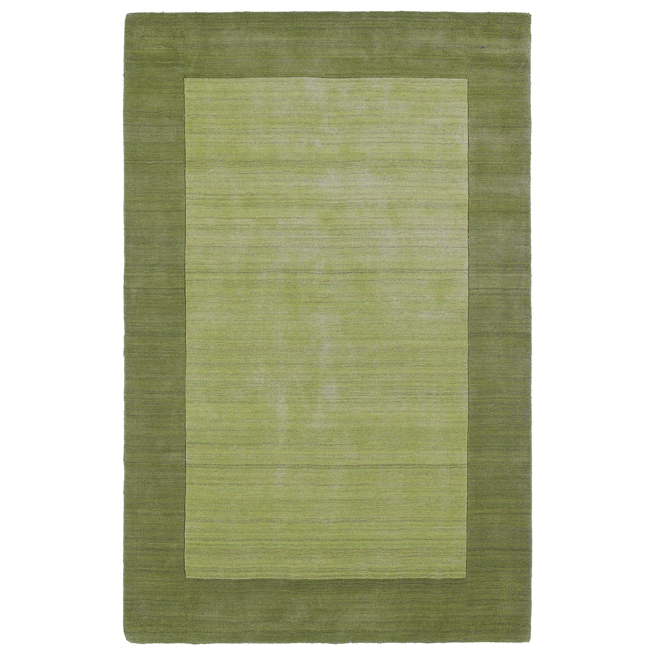 Borders Hand tufted Green Wool Rug (36 X 53)