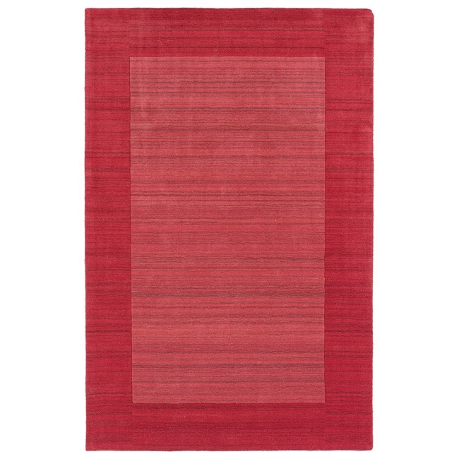 Borders Hand tufted Watermelon Wool Rug (36 X 53)