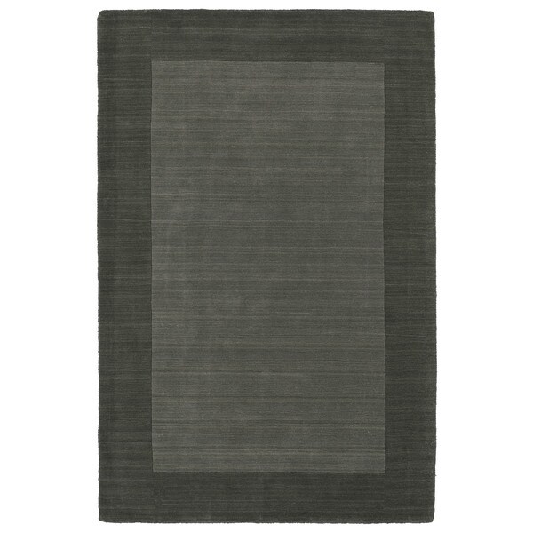 Borders Hand-Tufted Grey Wool Rug (8'0 x 10'0)