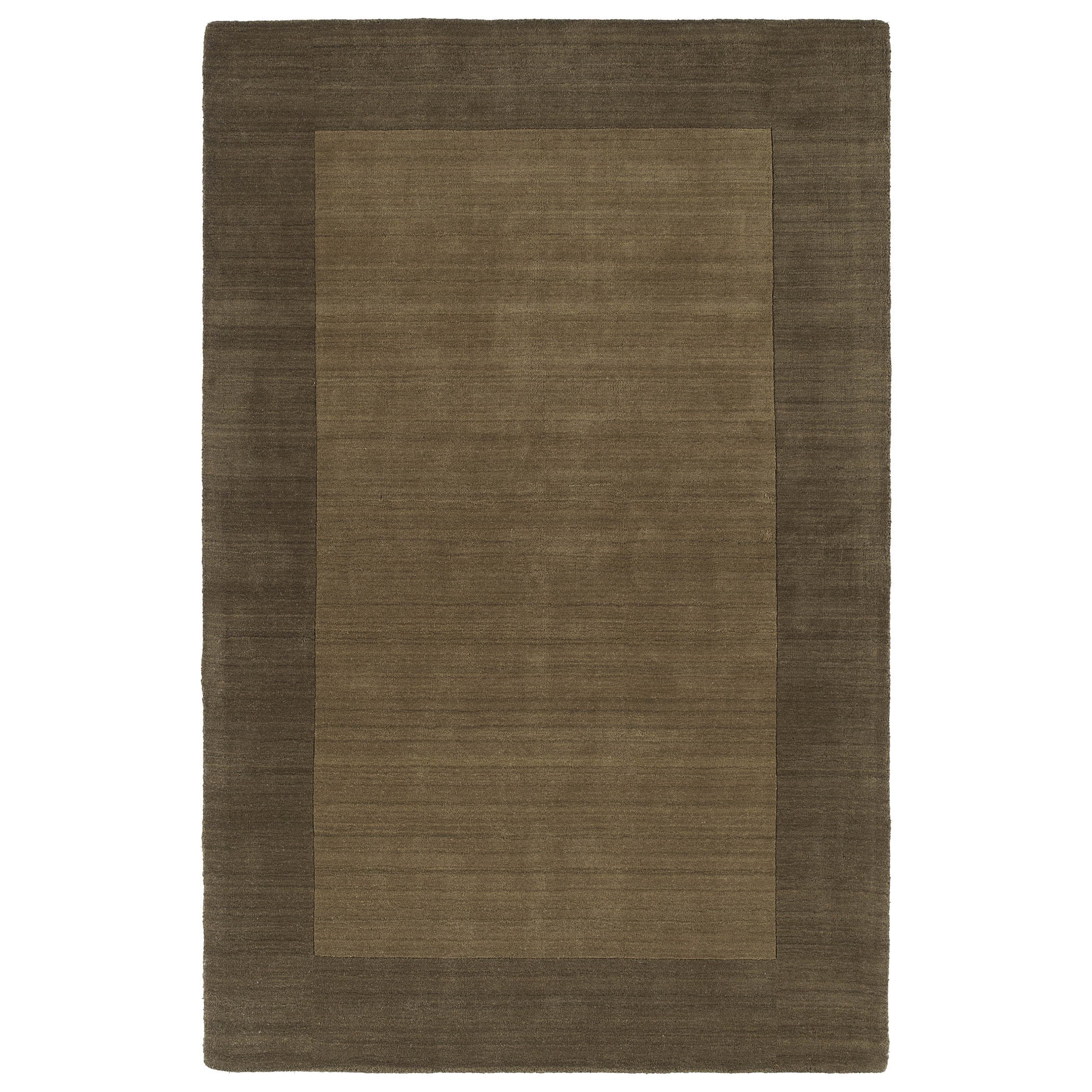 Borders Hand tufted Chocolate Wool Rug (96 X 130)