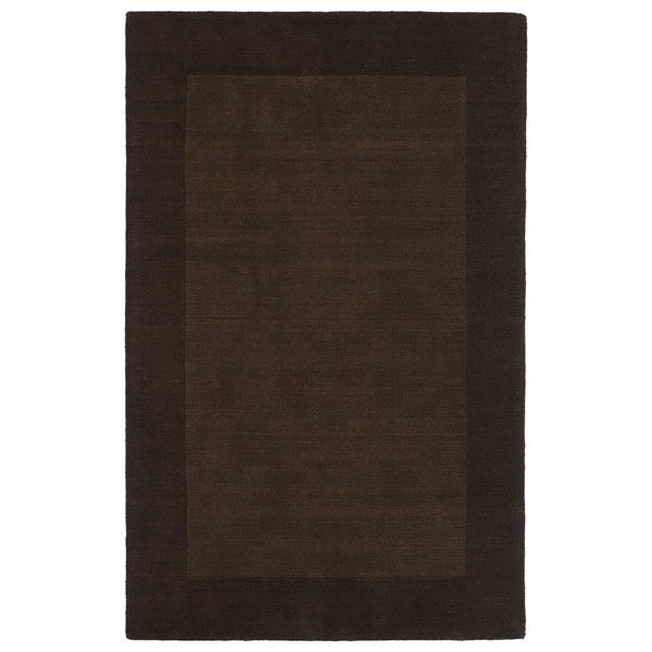 Borders Hand-Tufted Brown Wool Rug - 5' x 7'9