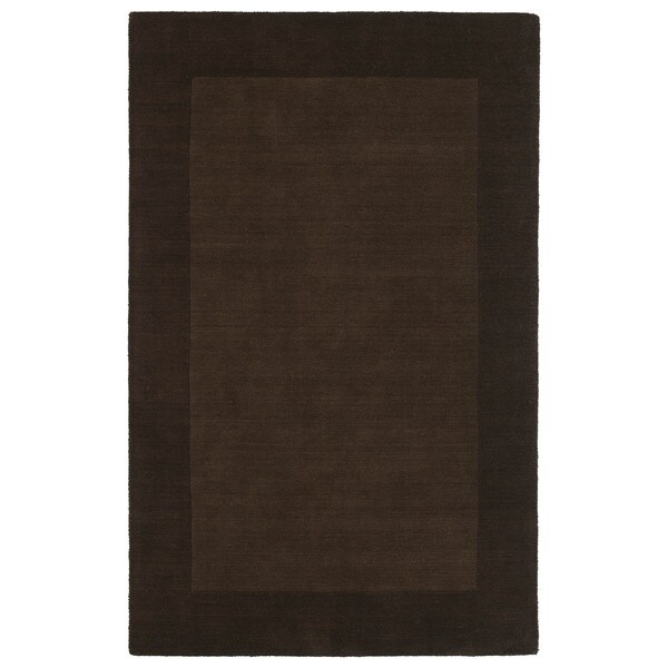 Borders Hand-Tufted Brown Wool Rug - 3'6" x 5'3"