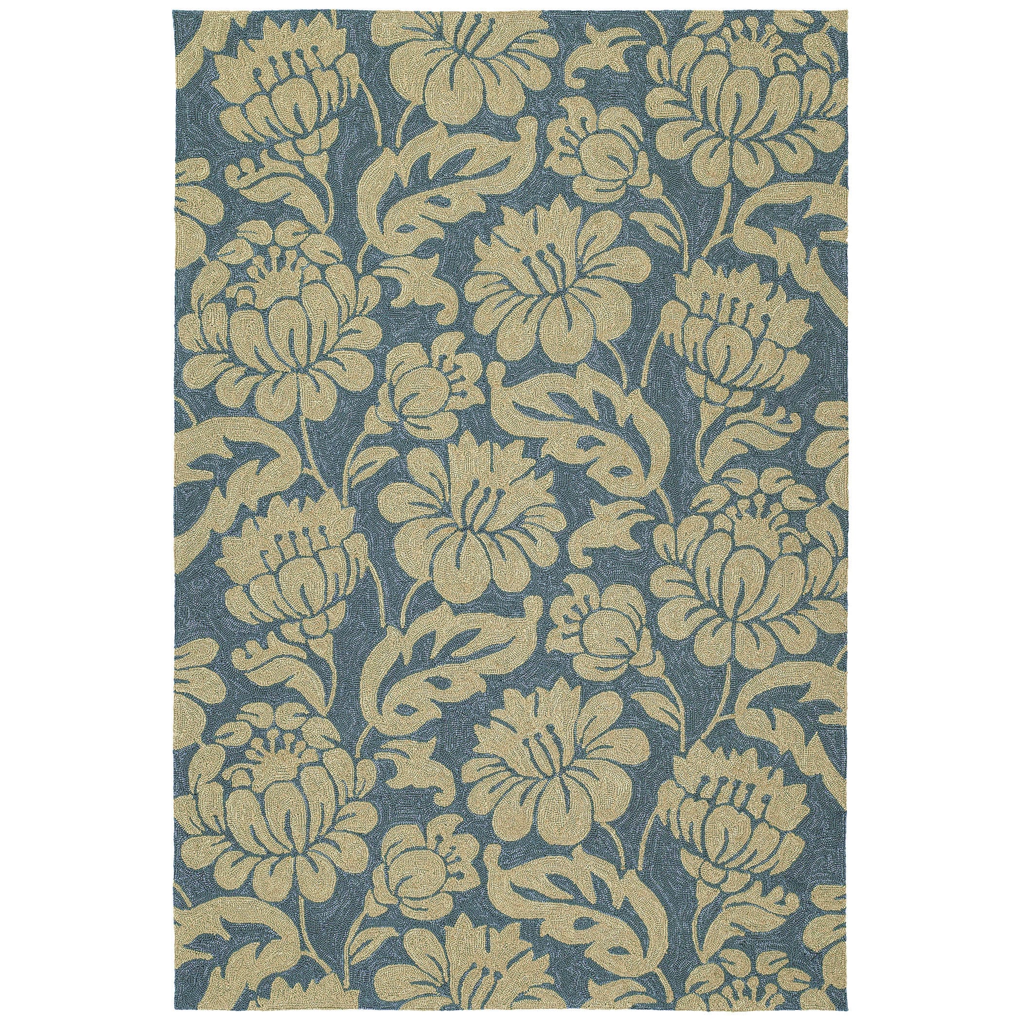 Seaside Blue Garden Indoor/ Outdoor Rug (4 X 6)