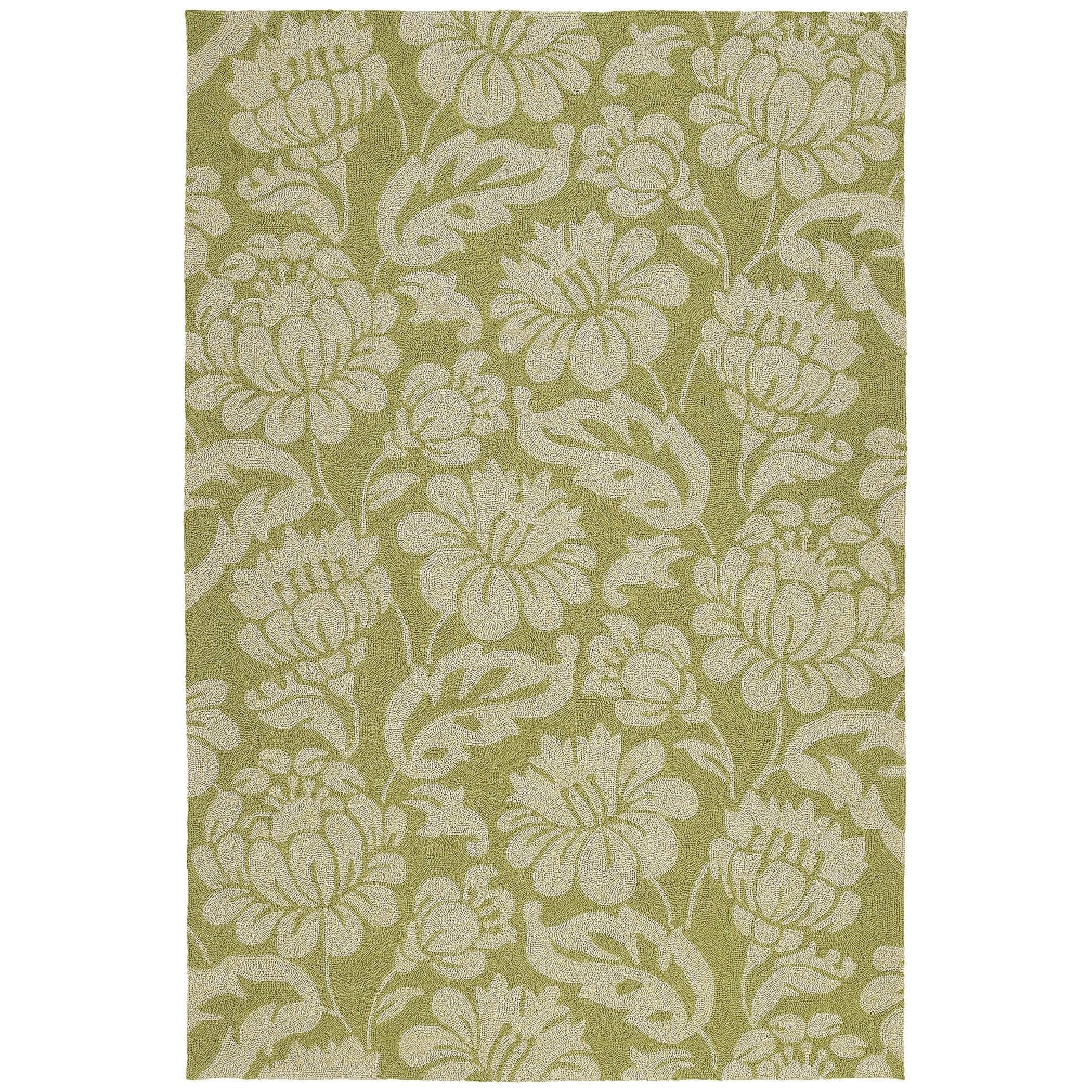 Seaside Green Garden Indoor/ Outdoor Rug (4 X 6)