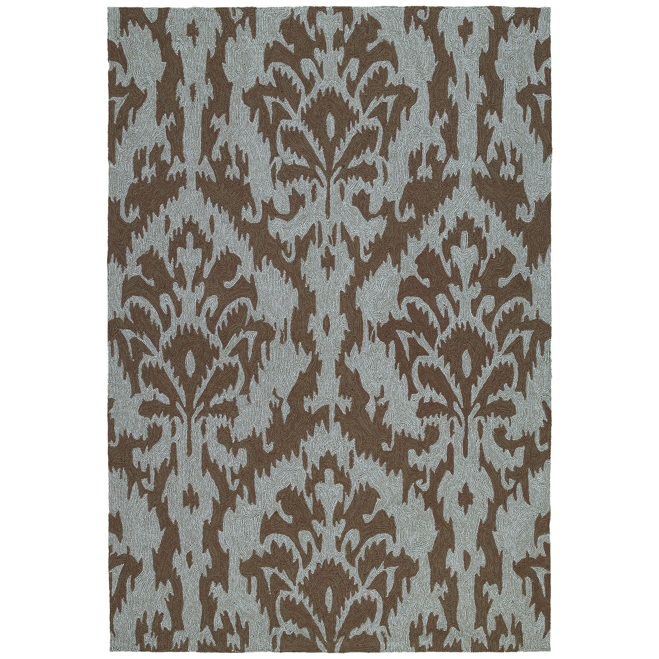 Seaside Chocolate Ikat Indoor/ Outdoor Rug (10 X 14)