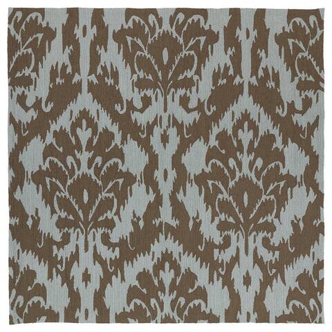 Seaside Chocolate Ikat Indoor/ Outdoor Rug (7'9 Square) - 7'9" Square