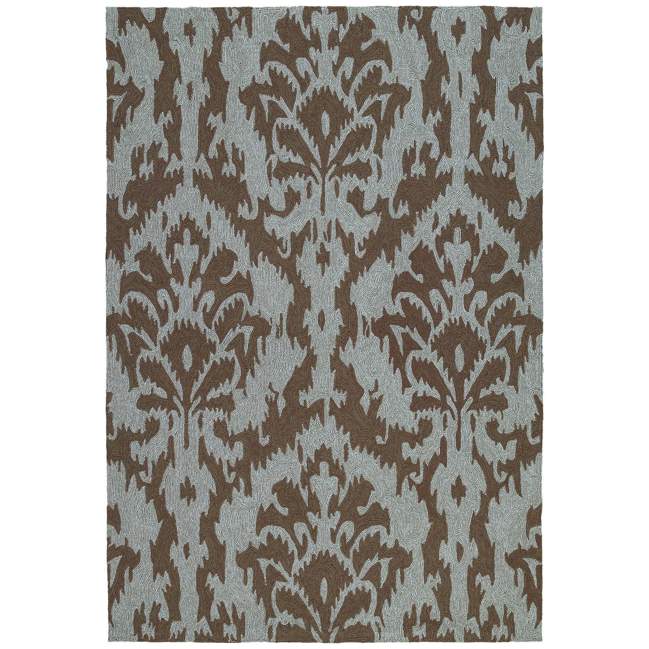 Seaside Chocolate Ikat Indoor/ Outdoor Rug (9 X 12)