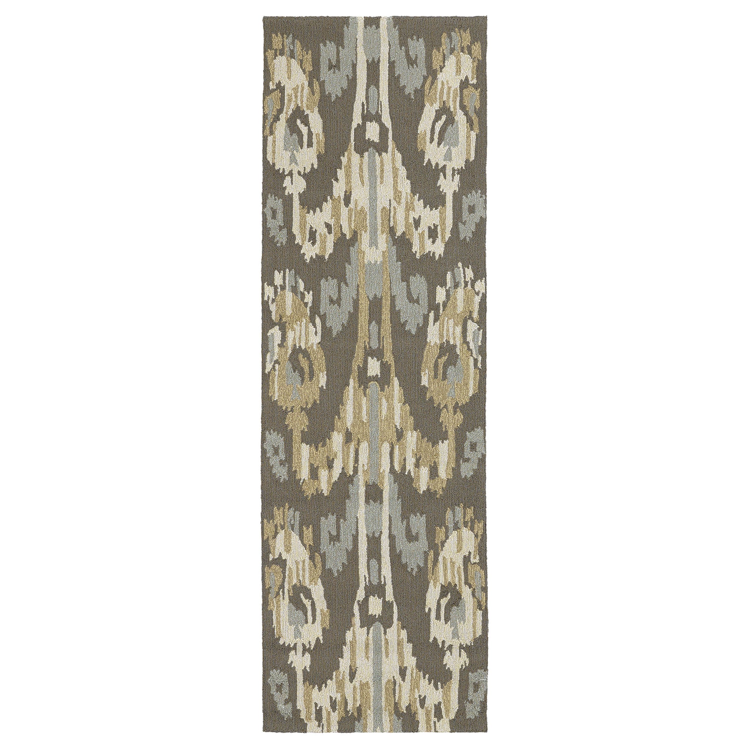 Seaside Brown Ikat Indoor/ Outdoor Rug (26 X 8)