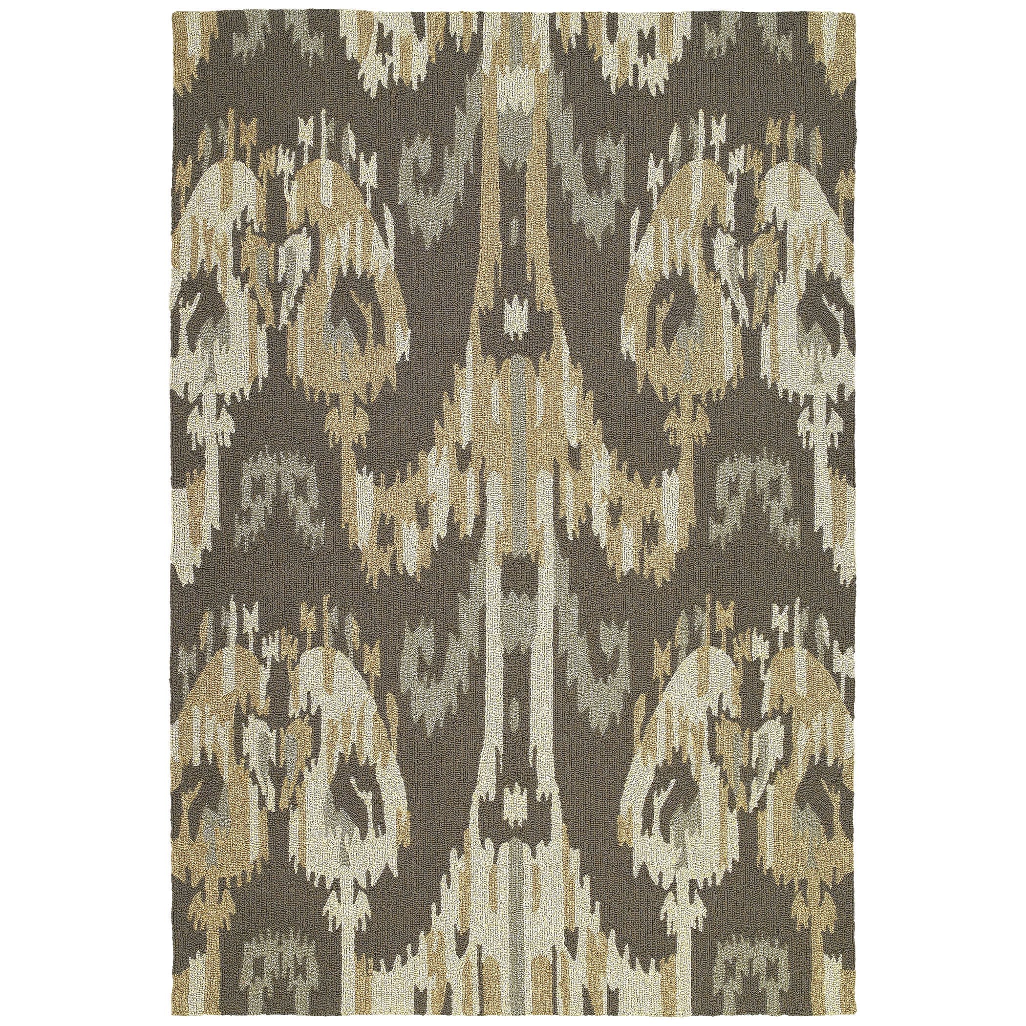 Seaside Brown Ikat Indoor/ Outdoor Rug (4 X 6)