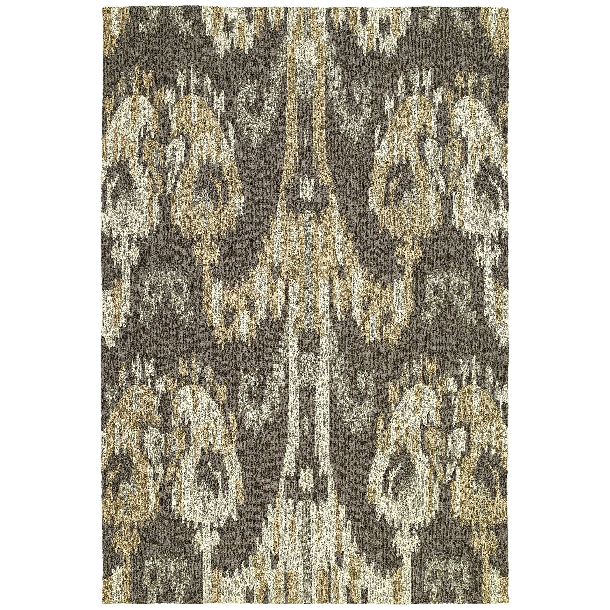 Seaside Brown Ikat Indoor/ Outdoor Rug (5 X 76)