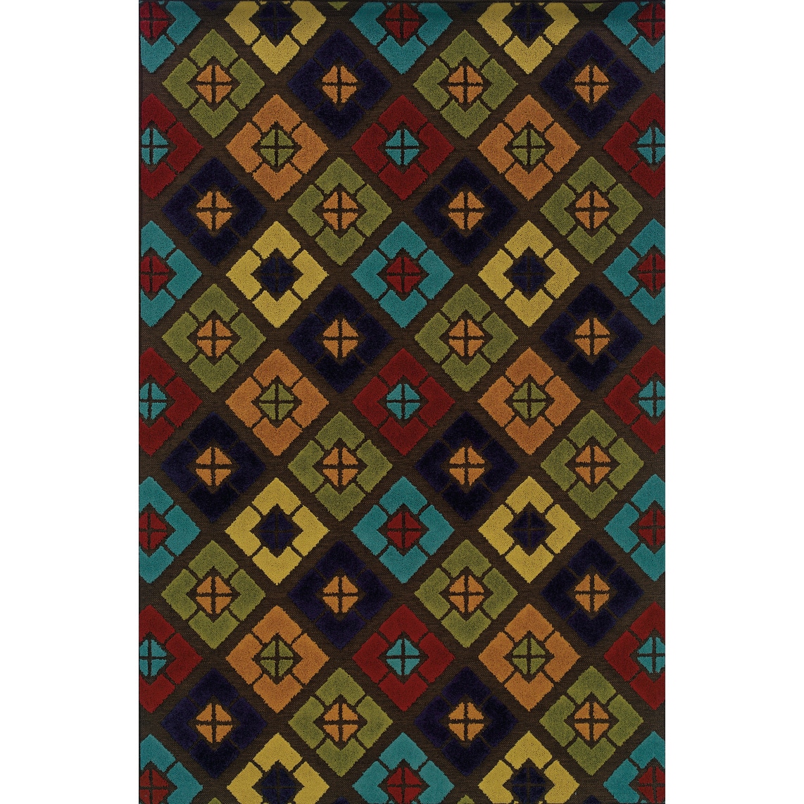 Geometric Indoor/ Outdoor Brown/ Multi Polypropylene Area Rug (37 X 56)