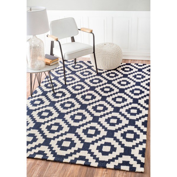 Nuloom Handmade Wool Abstract Pixel Trellis Area Rug Pictures