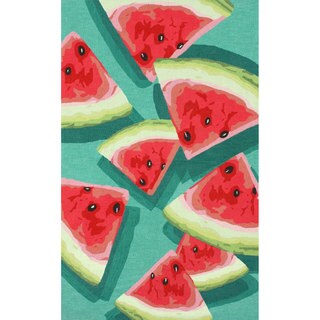 nuLOOM Handmade Novelty Kitchen Watermelon Teal Rug (5' x ...