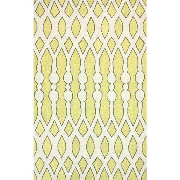 nuLOOM Handmade Wool Modern Aztec Trellis Yellow Rug - 7'6 x 9'6