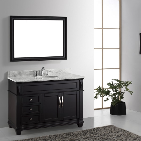 Ziemlich Bathroom Vanities virtu usa victoria 48-inch italian carrara white marble single Ziemlich Bathroom Vanities virtu usa victoria 48-inch italian carrara white marble single