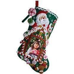 Bucilla Felt Stocking Applique Kit 18 Long-Gingerbread Santa, 1