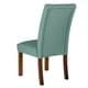 Thumbnail 6, HomePop 4-button Tufted Aqua Textured Parsons Chair (Set of 2). Changes active main hero.