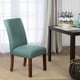 Thumbnail 13, HomePop 4-button Tufted Aqua Textured Parsons Chair (Set of 2). Changes active main hero.