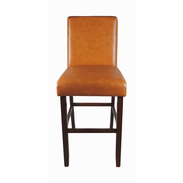 Luxury Orange Faux Leather Barstool