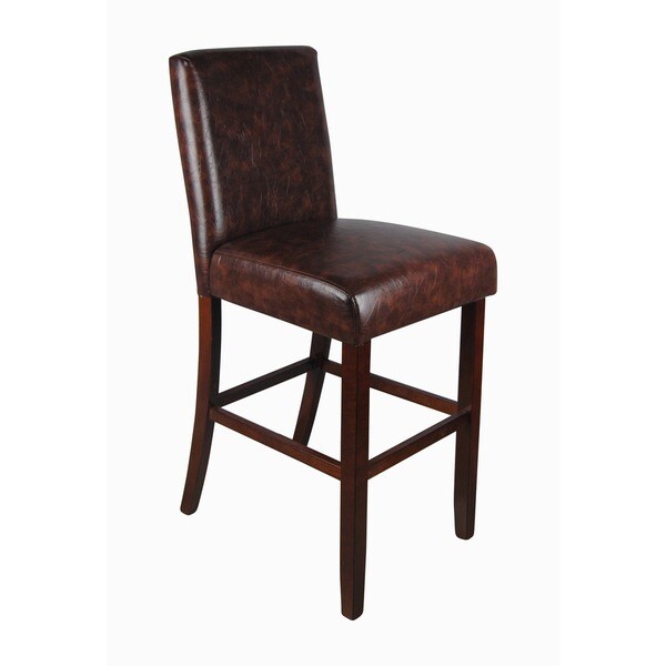 Luxury Espresso Faux Leather Barstool