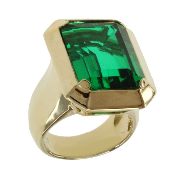 Shop Michael Valitutti Gold over Silver Emerald-cut Quartz Ring ...