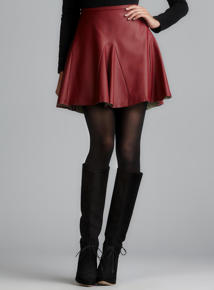 Walter Stella Gored Vegan Leather Flare Skirt - Free Shipping Today ...
