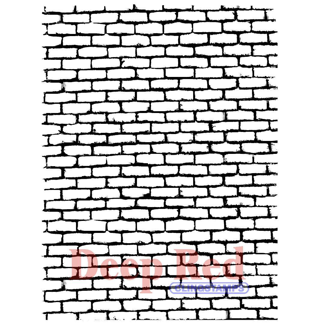 Deep Red Cling Stamp  Brick Wall Background
