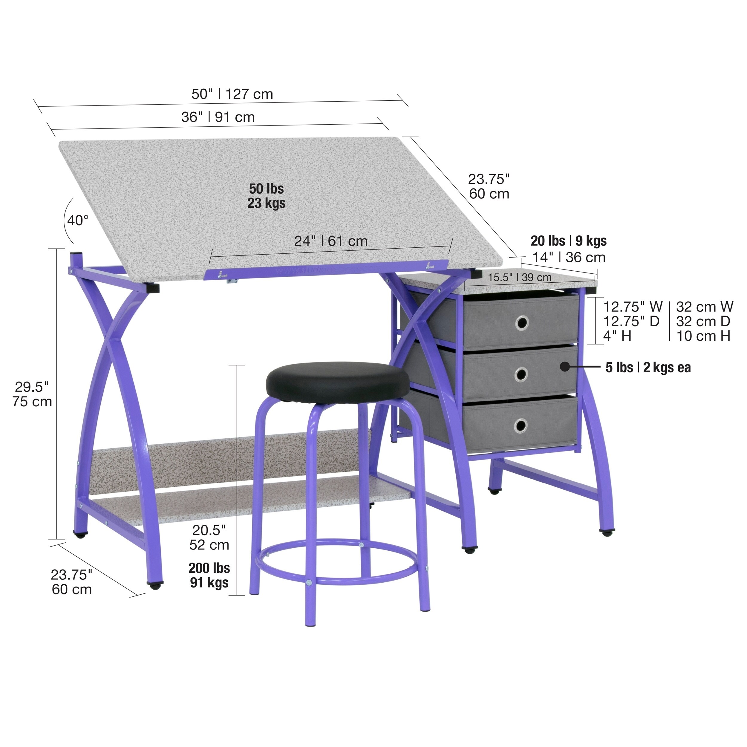 studio designs comet art drafting table.