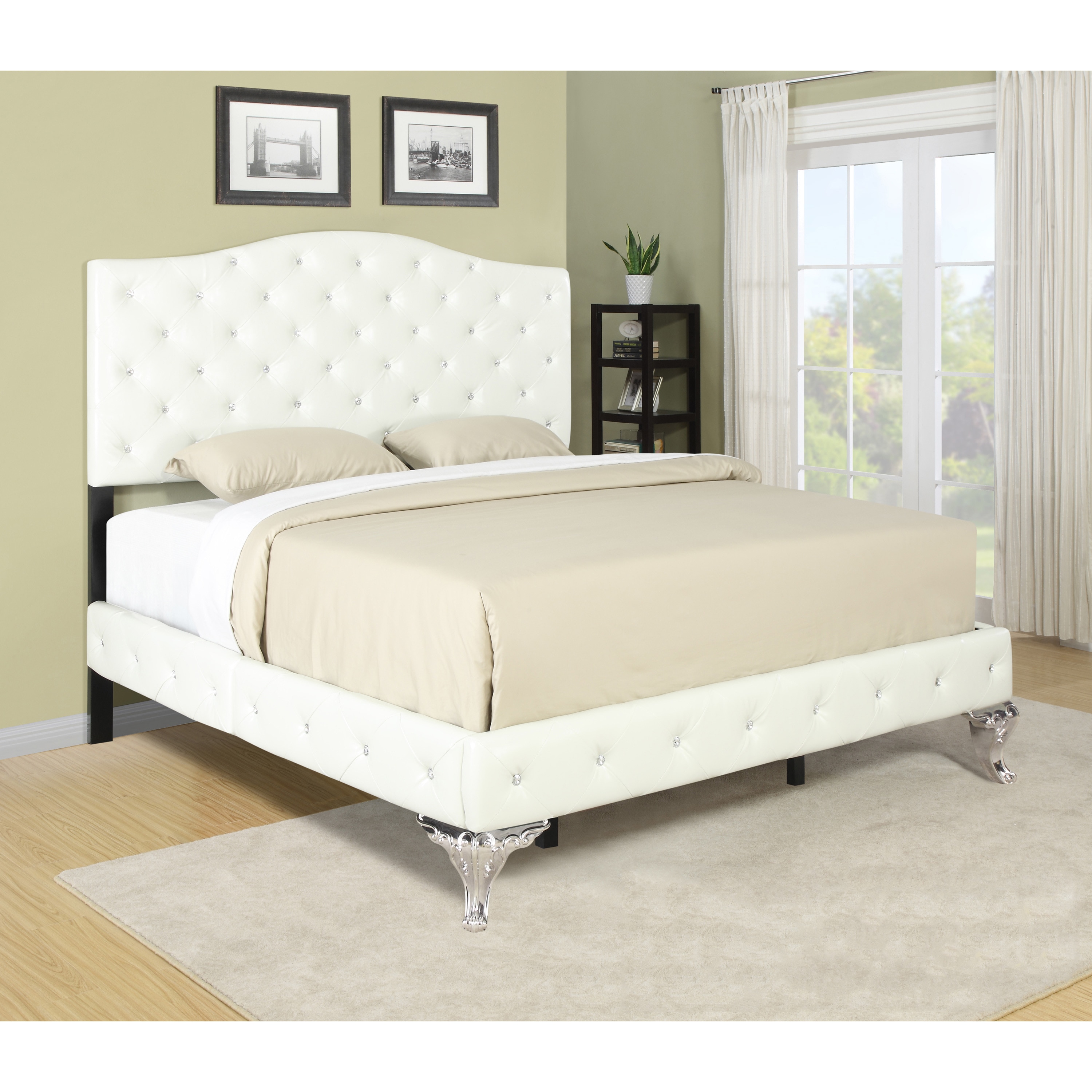 Portfolio Marilyn Ivory Bed With Jewel Adornment