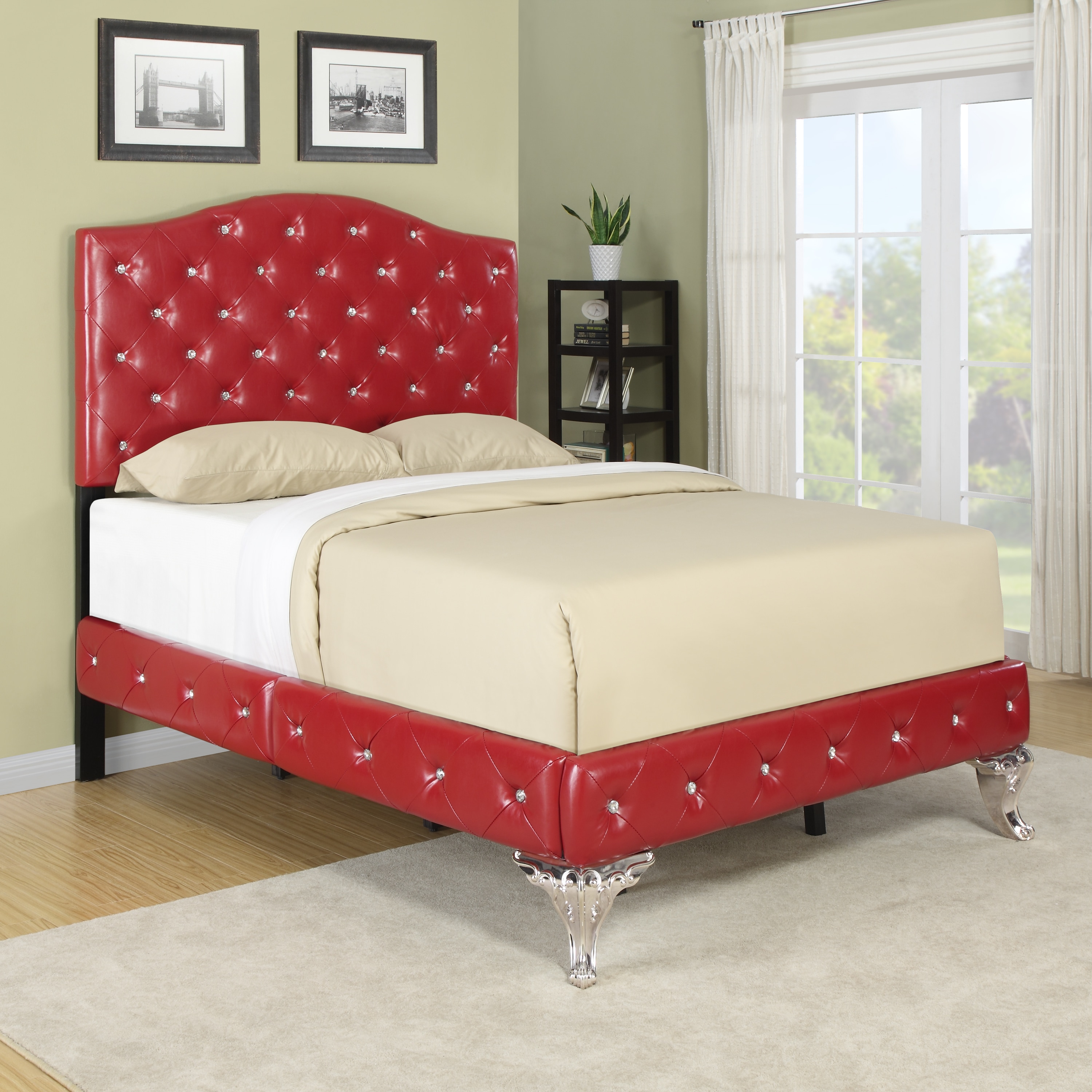 Portfolio Marilyn Red Bed With Jewel Adornment