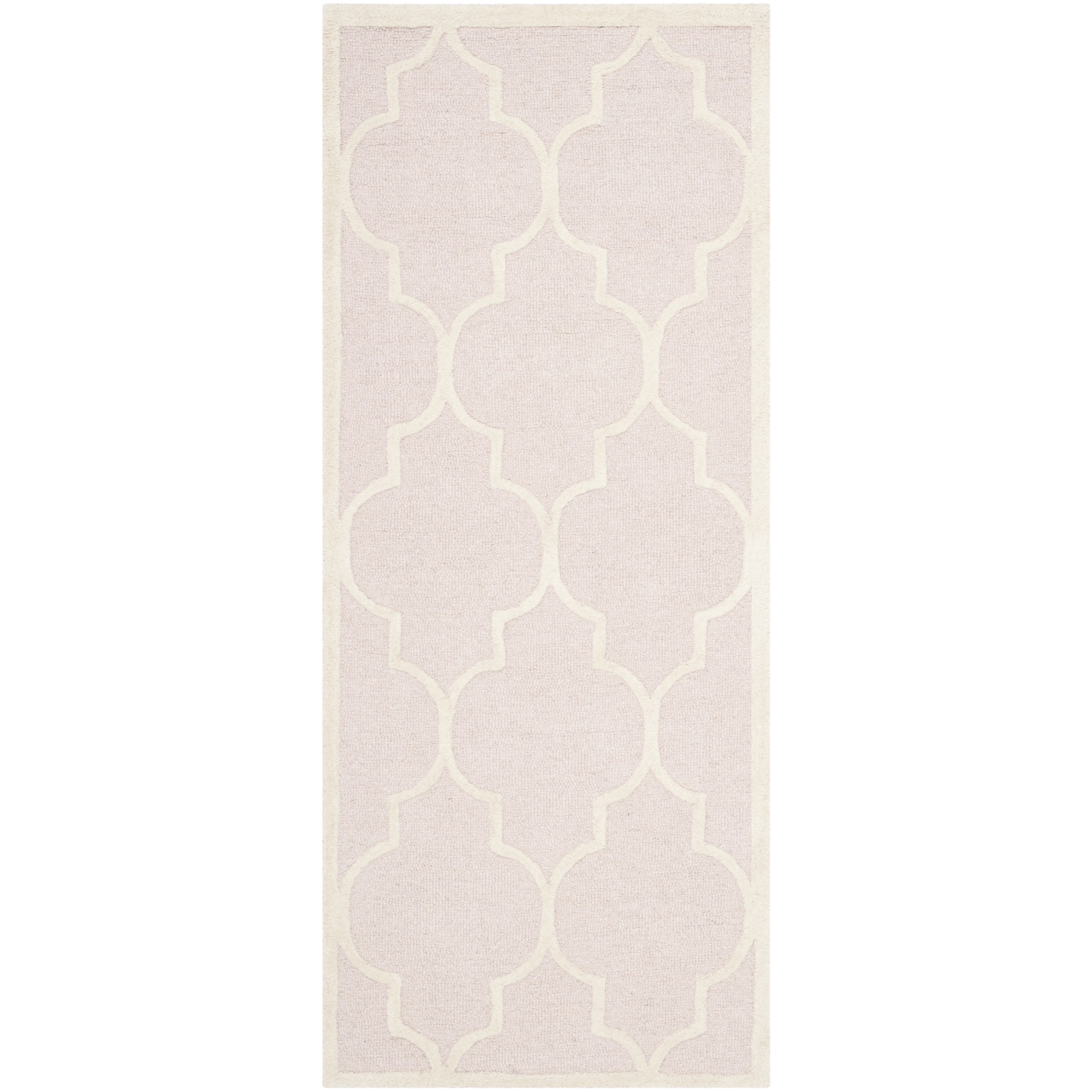 Safavieh Handmade Moroccan Cambridge Light Pink/ Ivory Wool Rug (26 X 12)