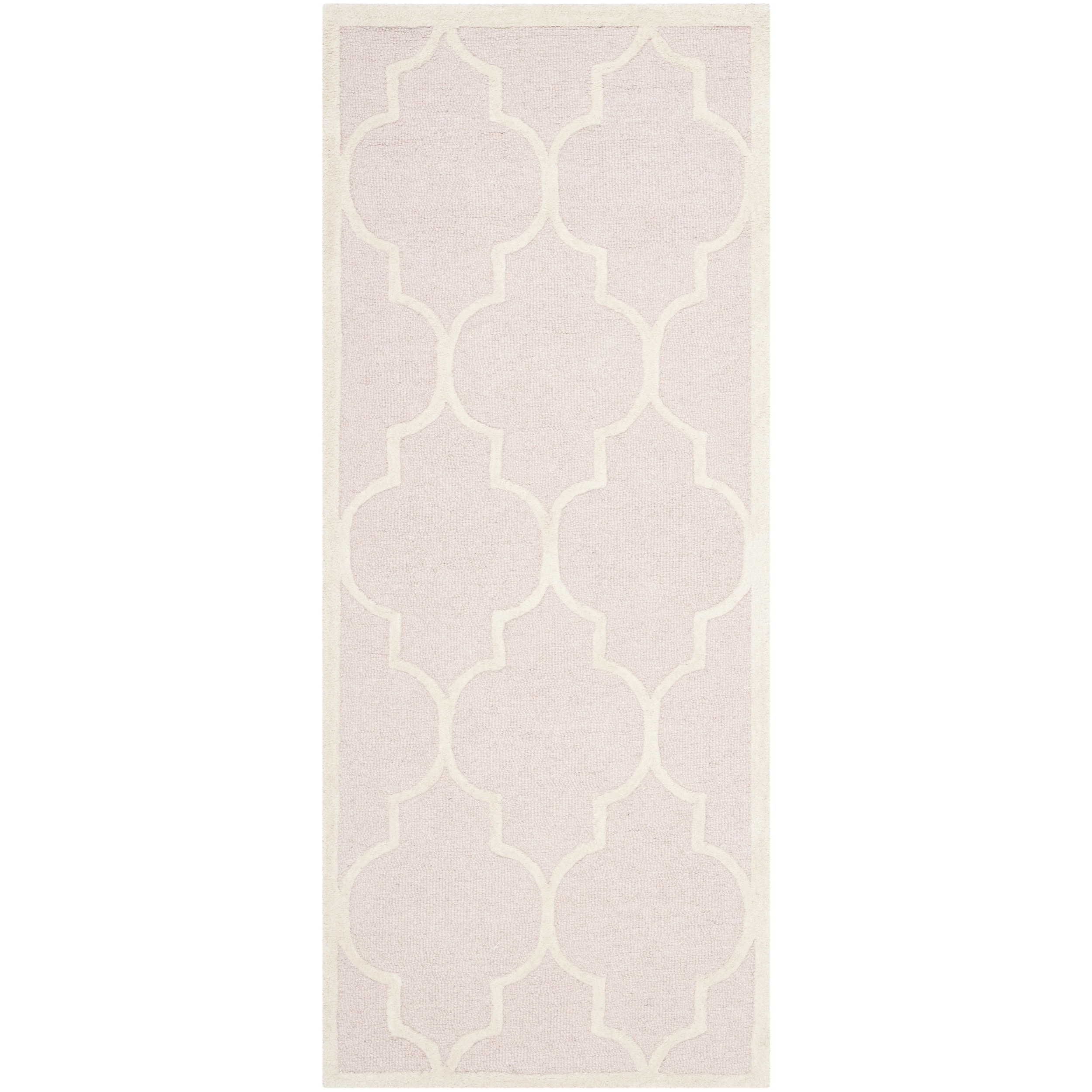 Safavieh Cambridge Light Pink/ Ivory Geometric pattern Moroccan Handmade Wool Rug (26 X 6)