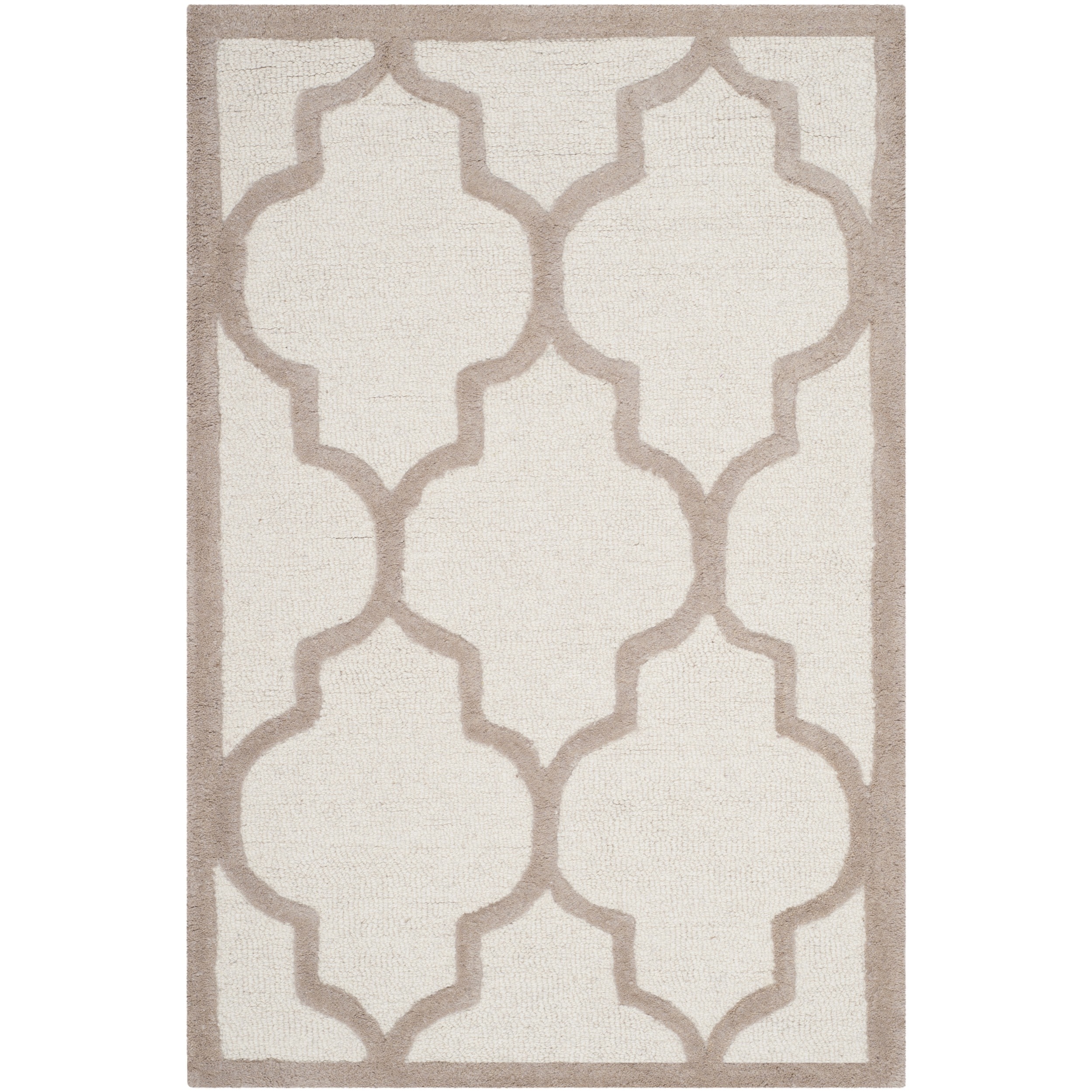 Safavieh Handmade Moroccan Cambridge Ivory/ Beige Wool Rug (26 X 4)