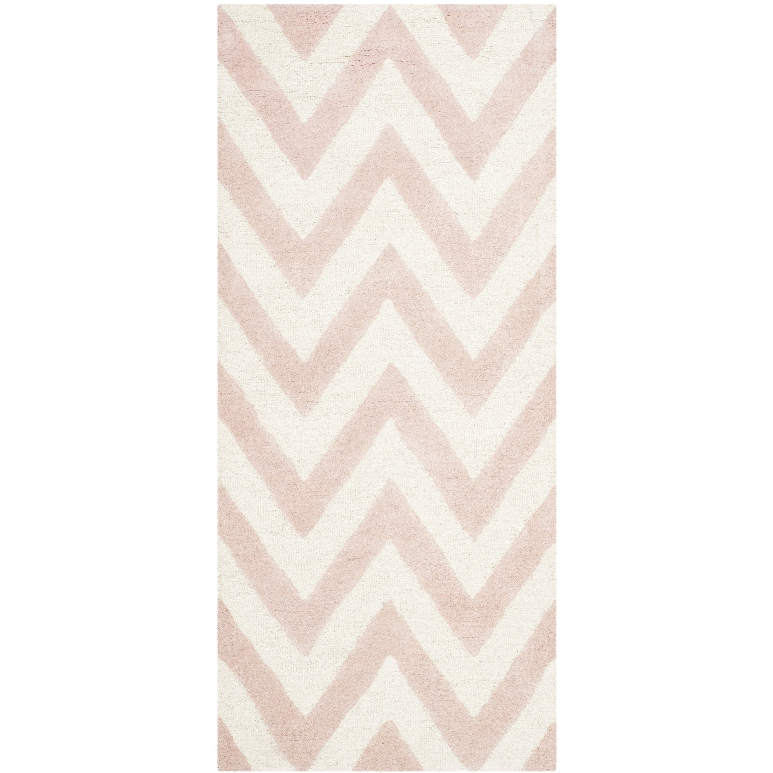 Safavieh Handmade Moroccan Cambridge Light Pink/ Ivory Wool Rug (26 X 10)